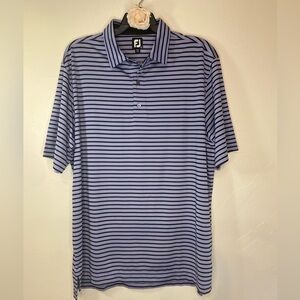FootJoy~Men’s Quality Golf Polo Shirt~Light Purple w/Black Stripes~Size 2XL